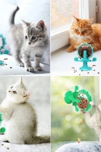 Sesli Fırıldak İnteraktif Kedi Mama Oyuncağı
