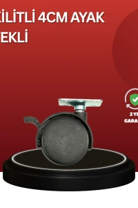 Sessiz Dönen Kilitli Mobilya Tekerleği 4 cm