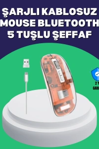 Sessiz ve Ergonomik Kablosuz Fare - 30 Gün Kullanım, 2 Modlu Bağlantı