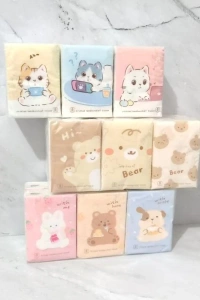 Sevimli Figürlü Çocuk Mendili 9lu Paket