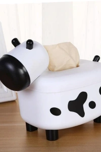 Sevimli İnek Tasarımlı Mıknatıslı Tuzluk ve Peçetelik