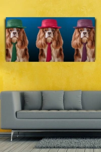 Sevimli Köpekler Kanvas Tablo 60 x 120