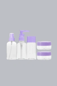 Seyahat Banyo Seti 5 Parça Şeffaf Taşıma Çantalı 30 ml
