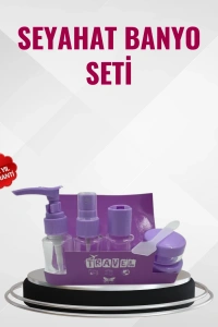 Seyahat Boy Banyo Seti 5’li Mini Şişe ve Krem Kutusu Çantalı