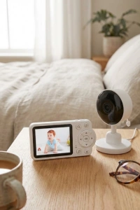 Sıcaklık Sensörlü Güvenli Bebek Kamerası İki Yönlü Ses