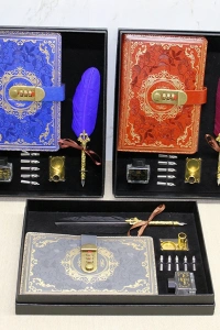 Şifreli Deri Defter Ve Divit Hokka Seti