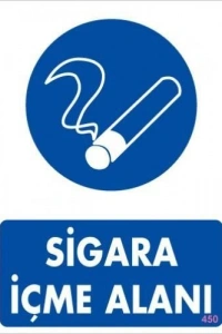 Sigara İçme Alanı Uyarı Levhassı 25x35 KOD: 450