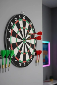 Şık Tasarımlı Dart Tahtası 12 İnç Dayanıklı Ahşap Gövde