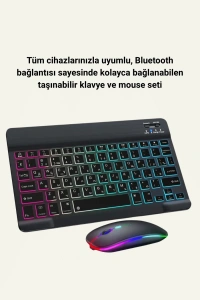 Şık ve Sessiz Tasarımlı Işıklı Klavye Mouse Seti – Şarjlı, Wireless