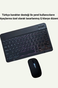 Şık ve Sessiz Tasarımlı Işıklı Klavye Mouse Seti – Şarjlı, Wireless