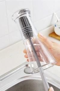 Silikon Uzun Saplı Kavanoz Yıkama Fırçası