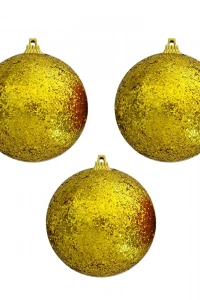 Simli Strafor Kutulu Ağaç Süsü 3lü - 8cm - Kırmızı