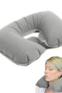 Şişme Seyahat Yastığı Gri Lacivert