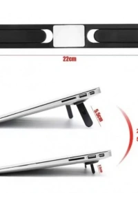 Siyah 2 Kademeli Katlanabilir ve Yapışkanlı Laptop Standı