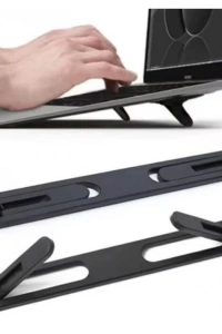 Siyah 2 Kademeli Katlanabilir ve Yapışkanlı Laptop Standı