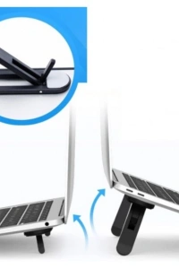 Siyah 2 Kademeli Katlanabilir ve Yapışkanlı Laptop Standı