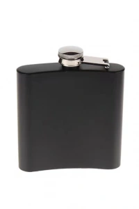 Siyah 6 oz Çelik Cep İçki Kanyak Matarası