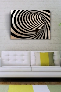 Siyah Beyaz Çizgili Kanvas Tablo 50 x 70