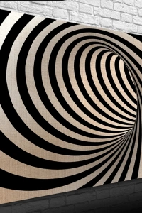 Siyah Beyaz Çizgili Kanvas Tablo 50 x 70