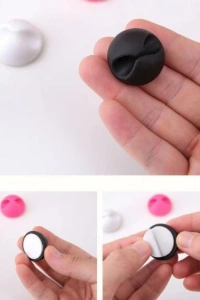 Siyah Beyaz Kablo Sabitleme Klipsi 10lu