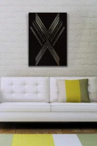 Siyah Beyaz Noktalardan Oluşan x Kanvas Tablo 50 x 70