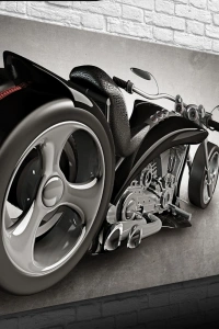 Siyah Concept Motosiklet Kanvas Tablo 50 x 70