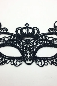 Siyah Dantel İşlemeli Balo Maskesi 9 No