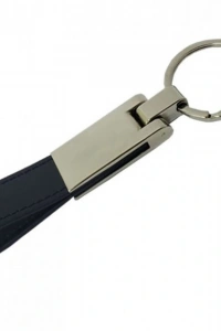 Siyah Deri Metal Anahtarlık