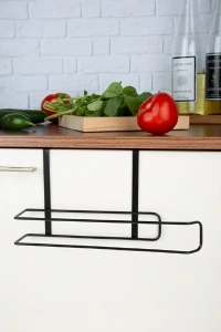 Siyah Dolap İçi Kağıt Havluluk Askı