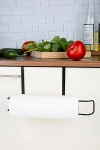 Siyah Dolap İçi Kağıt Havluluk Askı