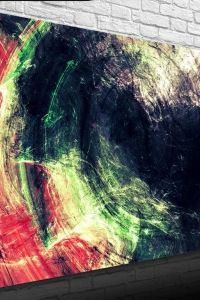 Siyah, Gri ve Kırmızı Soyut Kanvas Tablo 50 x 70