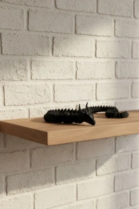 Siyah Hareketli Ejderha Figürü Esnek Gövdeli Dekoratif Tasarım 60 cm