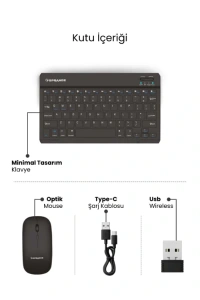 Siyah Kablosuz Klavye Ve Mouse Seti
