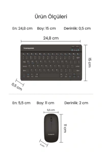 Siyah Kablosuz Klavye Ve Mouse Seti