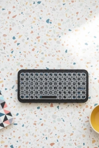 Siyah Kablosuz Mini RGB Işıklı Klavye Bluetooth 5.2 İnce Tasarım