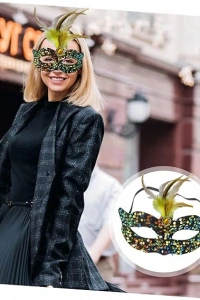 Siyah Kadife Parti Maskesi