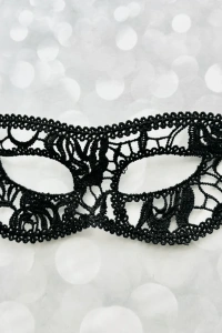 Siyah Kedi Model Dantel Parti Maskesi 12 No
