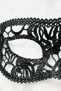 Siyah Kedi Model Dantel Parti Maskesi 12 No