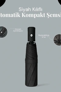 Siyah Kılıflı Otomatik Kompakt Şemsiye