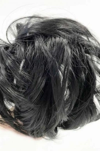 Siyah Renk Düz Model Hazır Telli Saç Şeklinde Peruk Postiş Toka