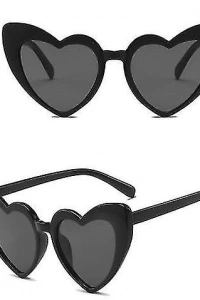 Siyah Renk Kalp Şekilli Parti Gözlüğü