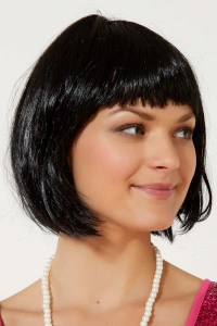 Siyah Renk Parti Peruğu Küt Saç