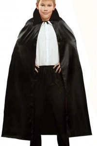 Siyah Renk Yakalı Halloween Pelerini 90 cm