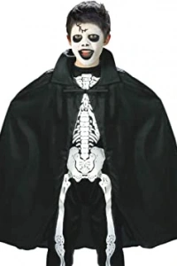 Siyah Renk Yakalı Halloween Pelerini 90 cm