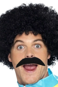 Siyah Scouser Erkek Kısa Peruk 120 Gr ve Bıyık Seti