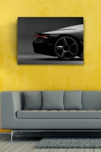 Siyah Spor Otomobil Kanvas Tablo 50 x 70