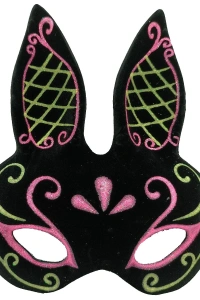 Siyah Süet Kaplama Tavşan Maskesi