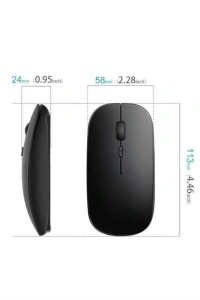 Siyah Wireless Kablosuz Sessiz Mouse Bluetooth Bağlantılı