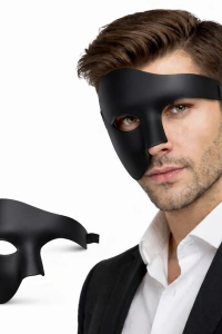 Siyah Yarım Erkek Maske – Phantom Parti & Balo Maskesi