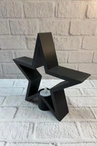 Siyah Yıldız Şeklinde Mumluk Loş Işık Dekor Aksesuarı